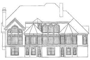 Exterior - Rear Elevation for European House Plan #927-175 - 4 bed, 3.5 bath