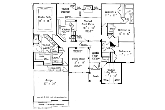 Floor Plan - Main Floor for Mediterranean House Plan #927-216 - 4 bed, 3 bath
