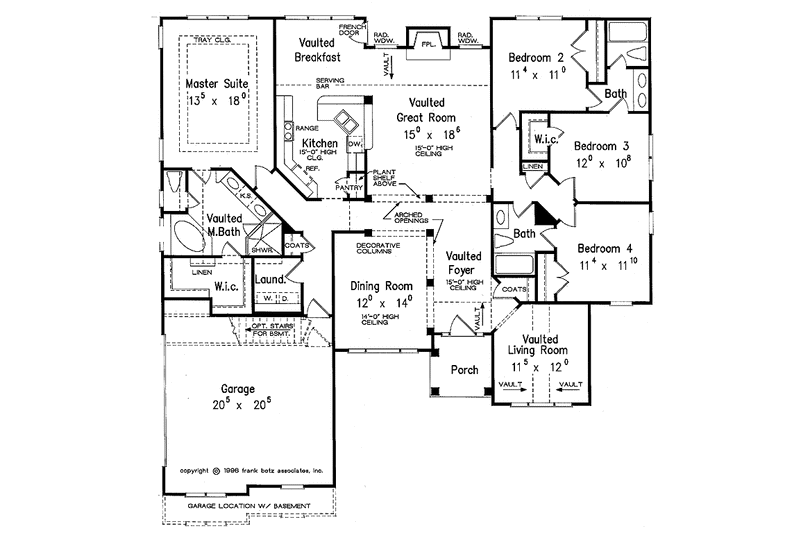 Home Plan - Floor Plan - Main Floor for Mediterranean House Plan #927-216 - 4 bed, 3 bath