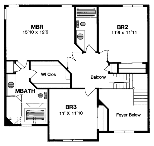 Dream House Plan - Country Floor Plan - Upper Floor Plan #316-196