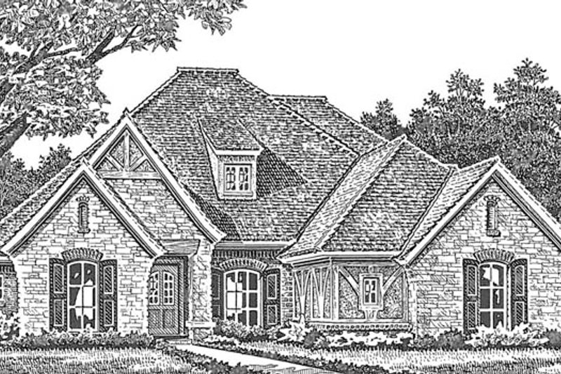Dream House Plan - Exterior - Front Elevation 4 for European House Plan #310-1271 - 4 bed, 3.5 bath