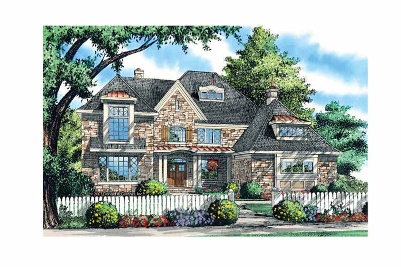 Home Plan - Exterior - Front Elevation 3 for European House Plan #929-868 - 5 bed, 4 bath
