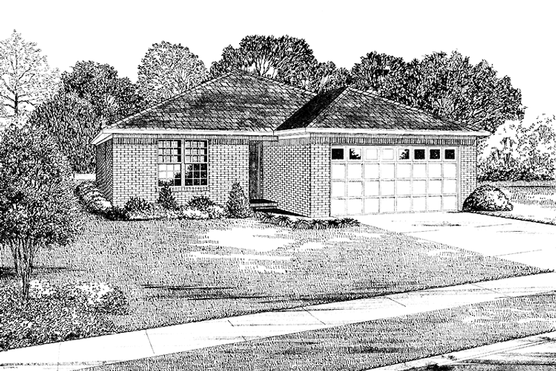 Home Plan - Exterior - Front Elevation 3 for Ranch House Plan #17-2810 - 3 bed, 2 bath