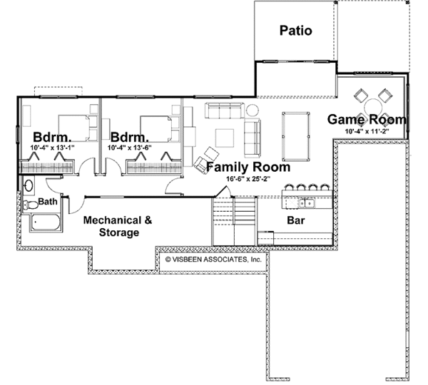 House Plan Design - Craftsman Floor Plan - Lower Floor Plan #928-129