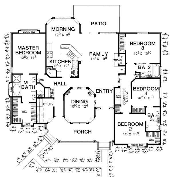 Architectural House Design - Victorian Floor Plan - Main Floor Plan #472-142