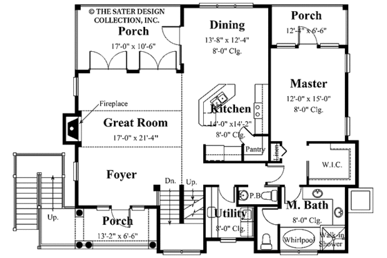 Floor Plan - Main Floor for Traditional House Plan #930-156 - 3 bed, 2.5 bath