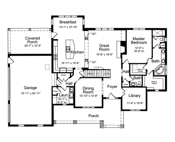 Architectural House Design - Country Floor Plan - Main Floor Plan #46-834