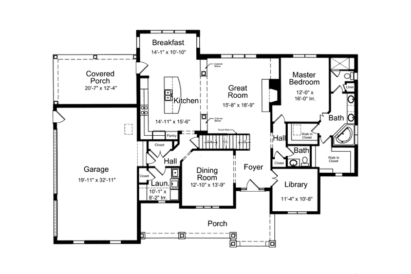 Home Plan - Floor Plan - Main Floor for Country House Plan #46-834 - 4 bed, 2.5 bath
