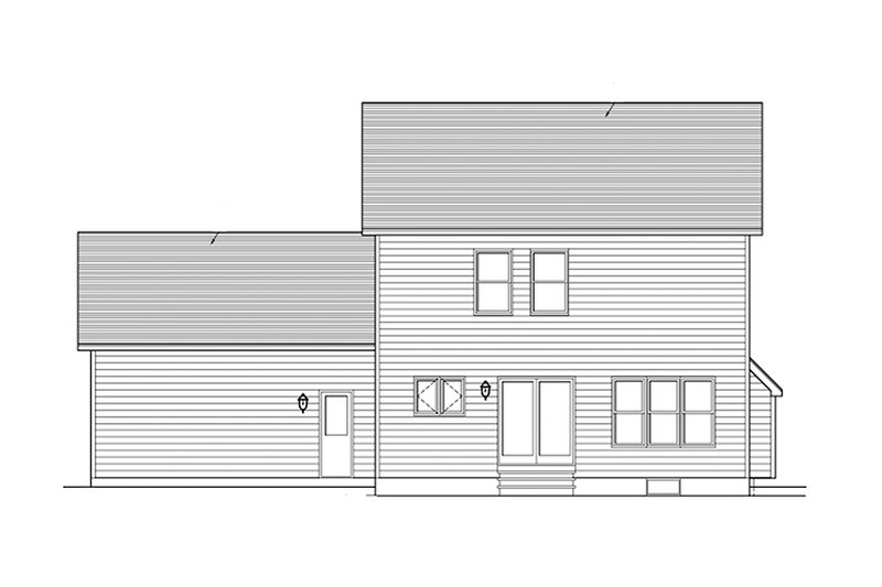 House Plan Design - Exterior - Rear Elevation for Colonial House Plan #1010-113 - 3 bed, 2.5 bath