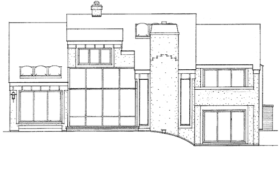 Exterior - Rear Elevation for Contemporary House Plan #72-771 - 3 bed, 2.5 bath