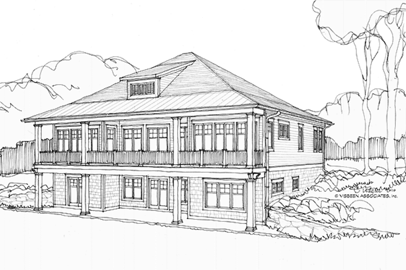 Home Plan - Exterior - Rear Elevation for Craftsman House Plan #928-221 - 4 bed, 4 bath
