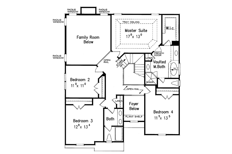 Architectural House Design - Floor Plan - Upper Floor for Colonial House Plan #927-630 - 4 bed, 2.5 bath