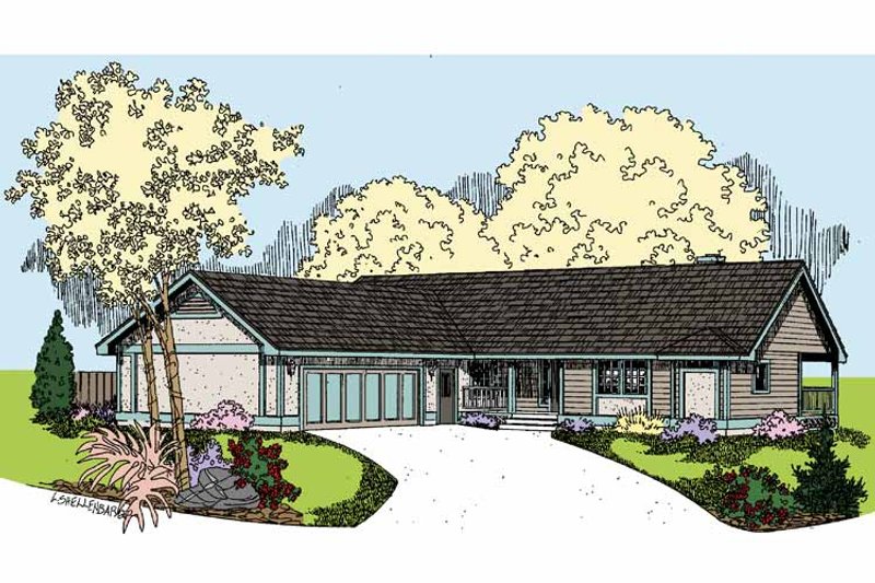 Home Plan - Country Exterior - Front Elevation Plan #60-1008