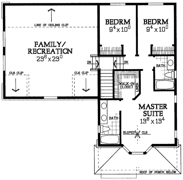 House Blueprint - Country Floor Plan - Upper Floor Plan #72-1113