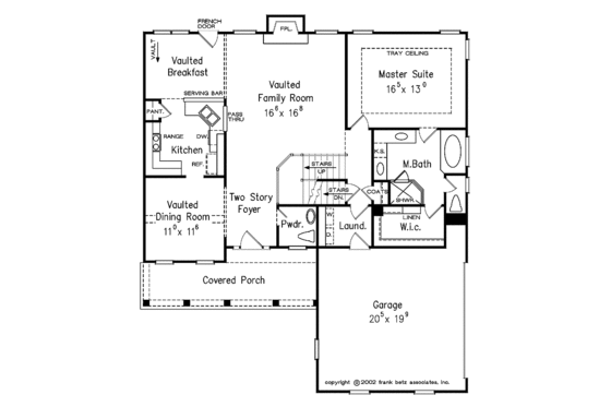 Floor Plan - Main Floor for Colonial House Plan #927-799 - 3 bed, 2.5 bath