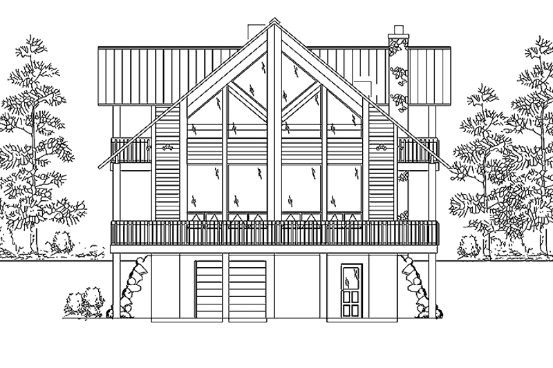 House Blueprint - Contemporary Exterior - Front Elevation Plan #945-1