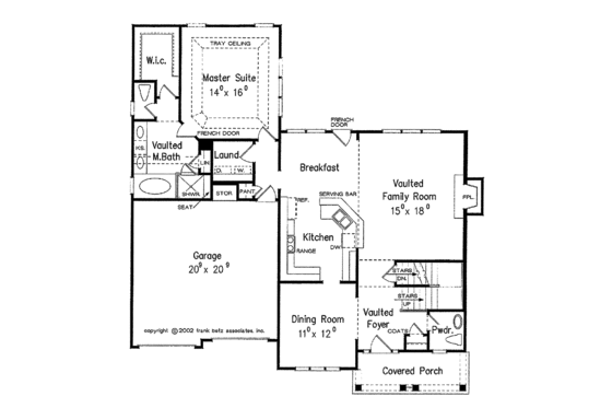 Floor Plan - Main Floor for Colonial House Plan #927-816 - 3 bed, 2.5 bath