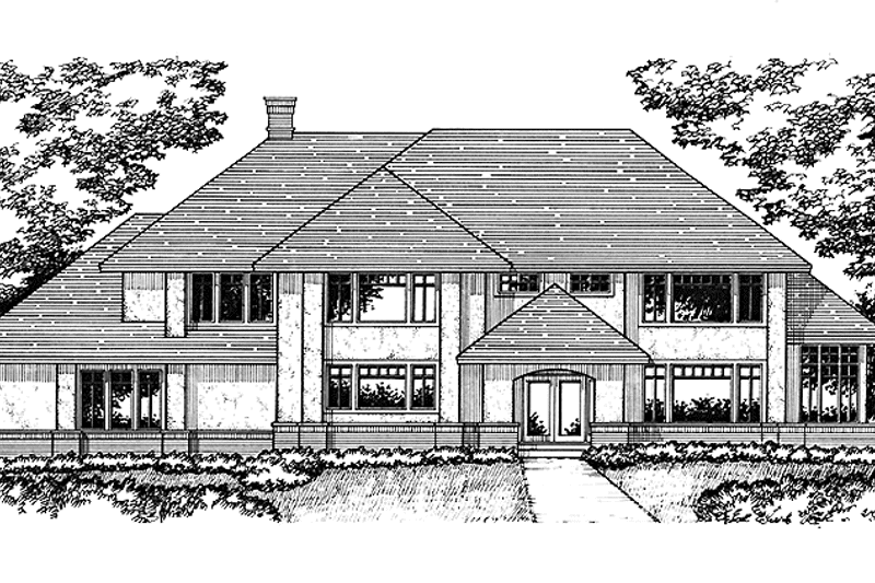 Home Plan - Exterior - Front Elevation 3 for Mediterranean House Plan #51-792 - 4 bed, 3.5 bath