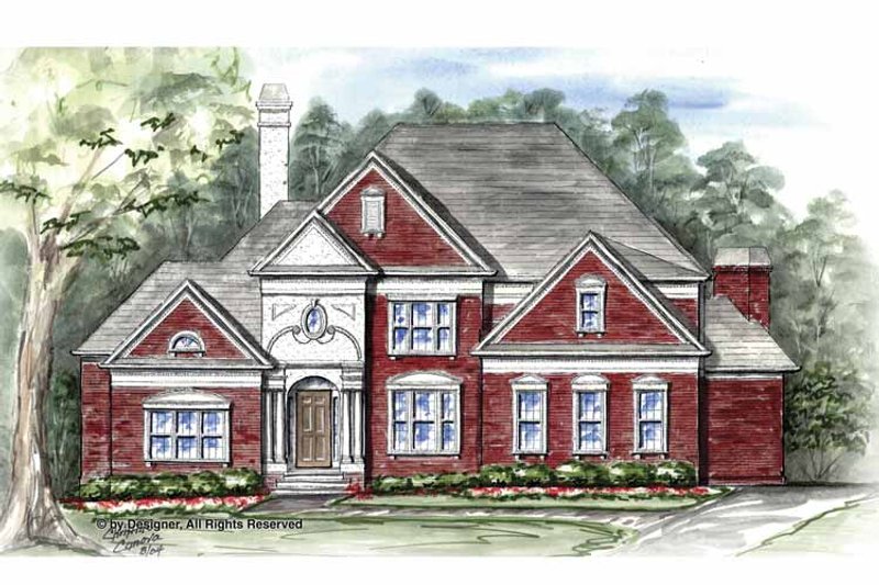House Blueprint - Exterior - Front Elevation 3 for Traditional House Plan #54-331 - 5 bed, 5.5 bath