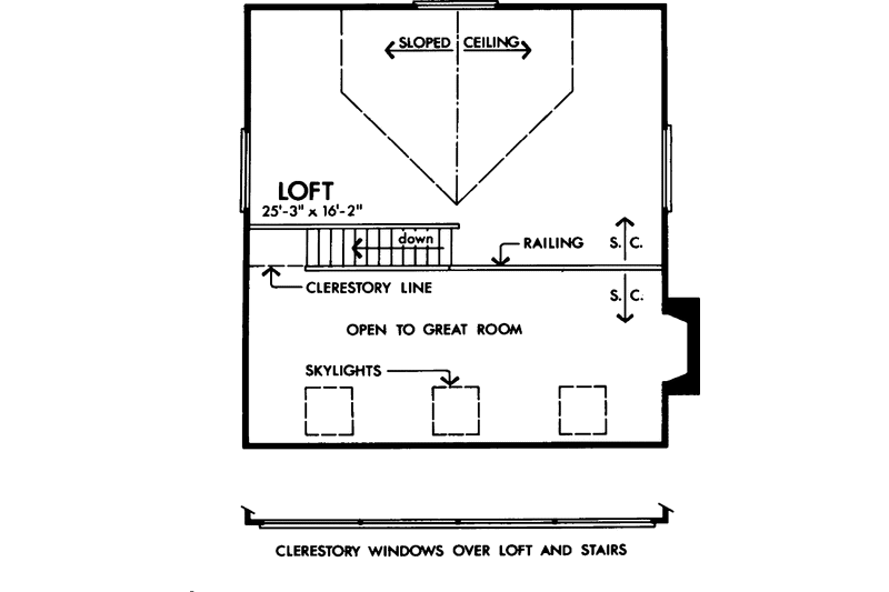 Home Plan - Floor Plan - Upper Floor for Contemporary House Plan #320-824 - 1 bed, 1 bath
