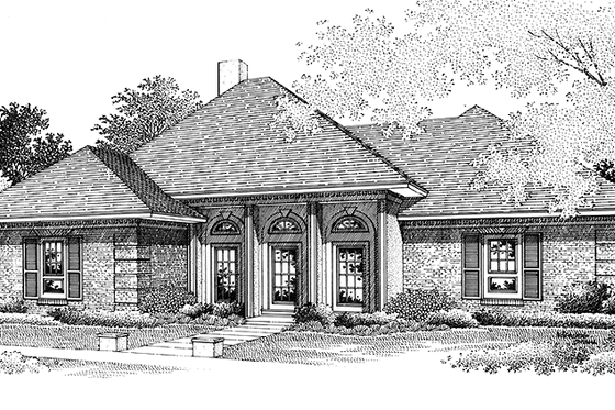 Exterior - Front Elevation 5 for Country House Plan #45-478 - 3 bed, 2 bath