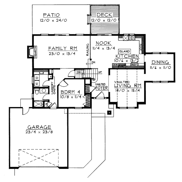 Home Plan - Traditional Floor Plan - Main Floor Plan #100-506