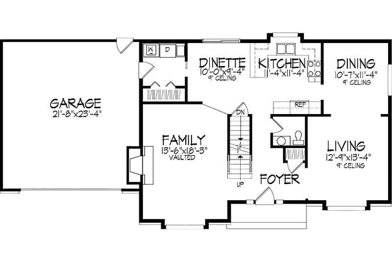 Dream House Plan - Floor Plan - Main Floor for Colonial House Plan #51-703 - 4 bed, 2.5 bath