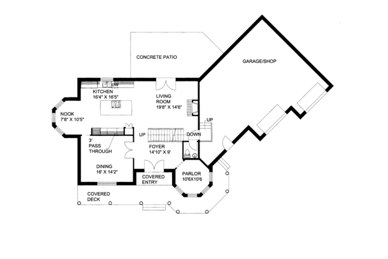 Home Plan - Floor Plan - Main Floor for Victorian House Plan #117-864 - 3 bed, 2.5 bath