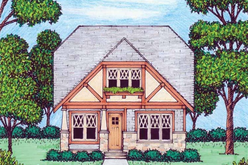 House Plan Design - Tudor Exterior - Front Elevation Plan #413-906