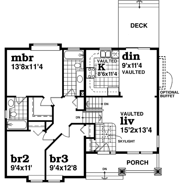 Architectural House Design - Craftsman Floor Plan - Main Floor Plan #47-949