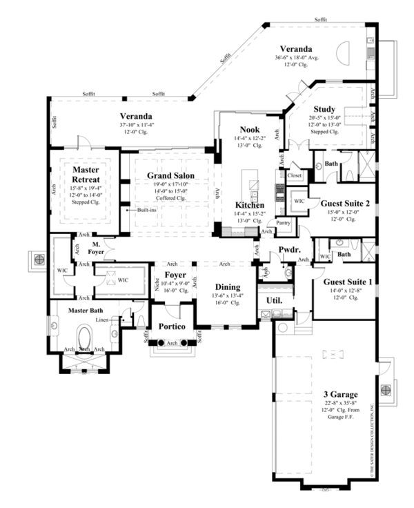 House Design - Mediterranean Floor Plan - Main Floor Plan #930-446