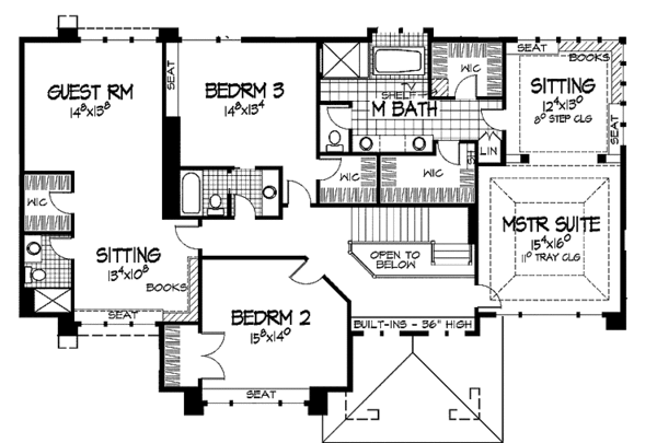 Dream House Plan - Mediterranean Floor Plan - Upper Floor Plan #51-792
