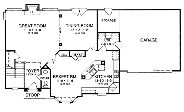 Architectural House Design - Colonial Floor Plan - Main Floor Plan #952-114