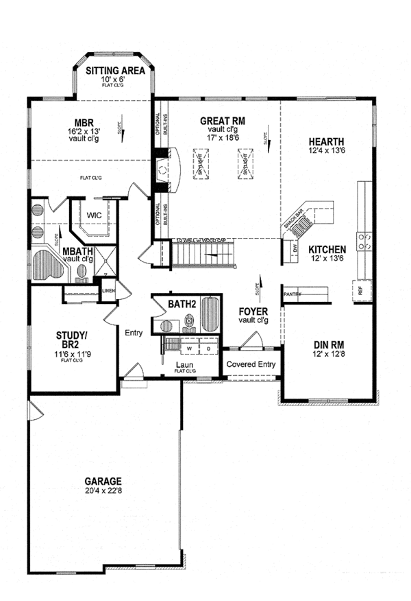 Dream House Plan - Craftsman Floor Plan - Main Floor Plan #316-263