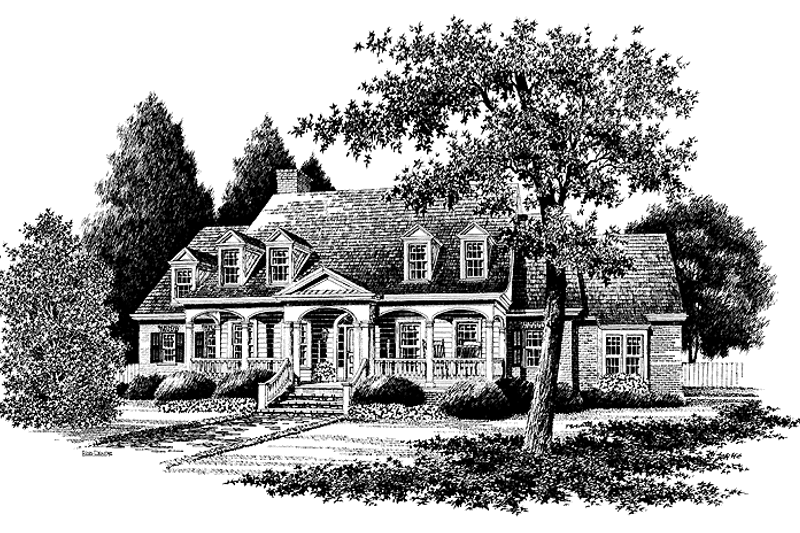 Home Plan - Exterior - Front Elevation 3 for Classical House Plan #429-127 - 4 bed, 3.5 bath