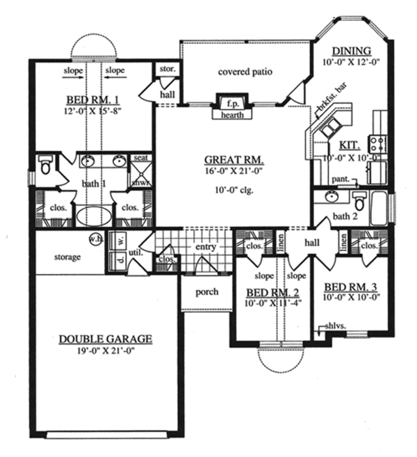 Architectural House Design - Traditional Floor Plan - Main Floor Plan #42-718