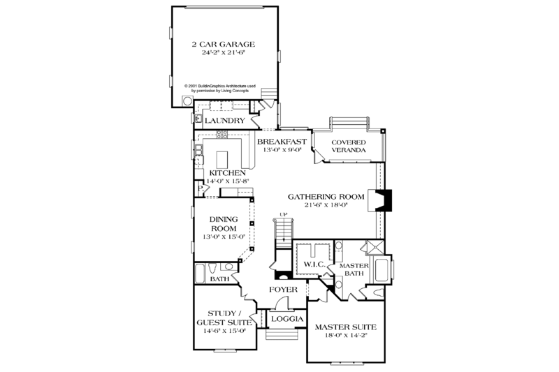 Home Plan - Floor Plan - Main Floor for Country House Plan #453-395 - 4 bed, 3 bath