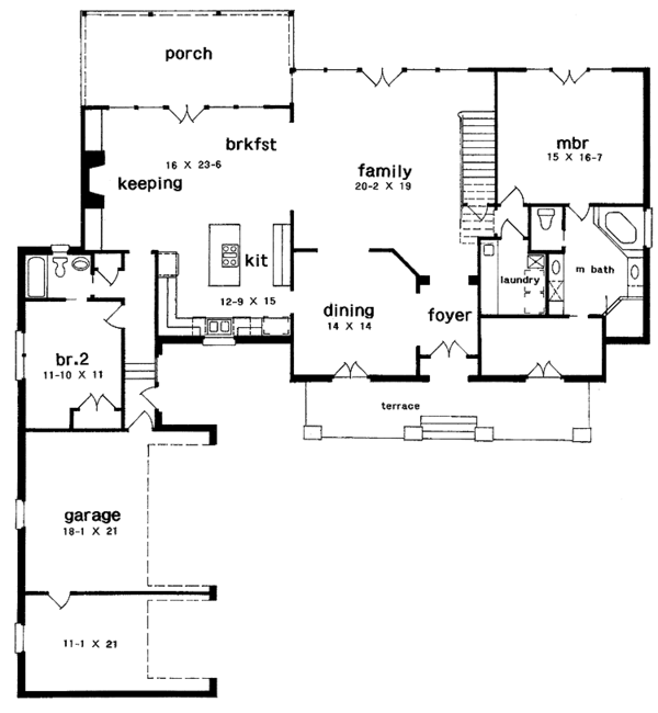 Architectural House Design - Country Floor Plan - Main Floor Plan #301-122
