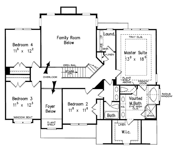 House Blueprint - Country Floor Plan - Upper Floor Plan #927-257
