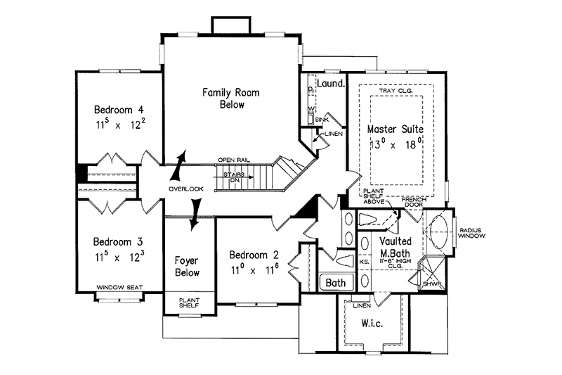 Dream House Plan - Floor Plan - Upper Floor for Country House Plan #927-257 - 5 bed, 3 bath