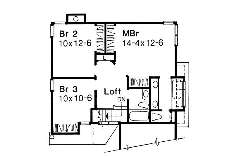 Home Plan - Floor Plan - Upper Floor for Contemporary House Plan #320-668 - 3 bed, 2.5 bath
