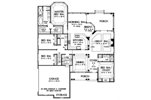 Floor Plan - Main Floor for Craftsman House Plan #929-824 - 4 bed, 3 bath