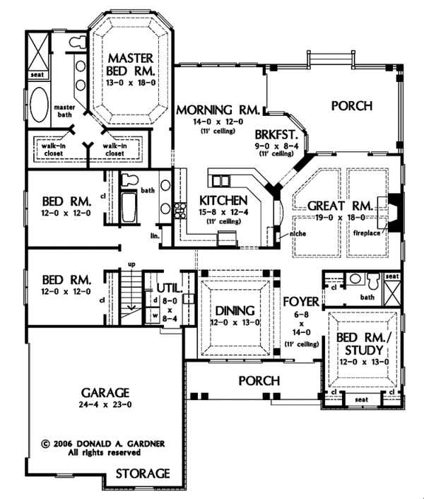 Dream House Plan - Craftsman Floor Plan - Main Floor Plan #929-824