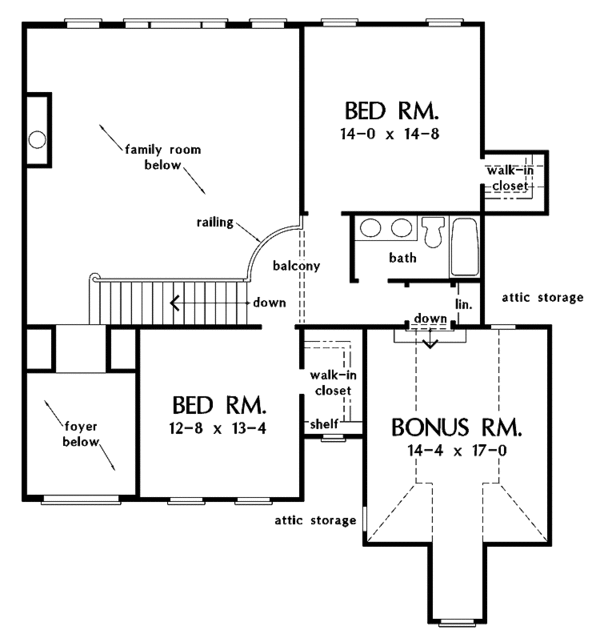 House Design - Traditional Floor Plan - Upper Floor Plan #929-329