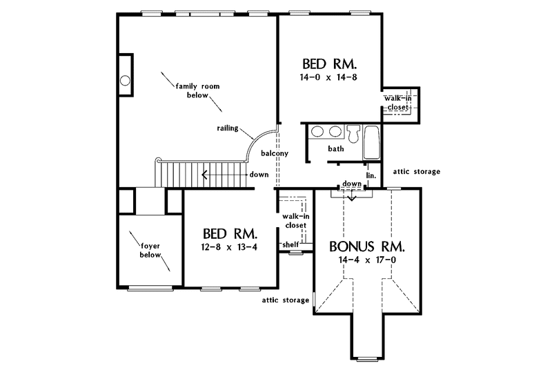 Home Plan - Floor Plan - Upper Floor for Traditional House Plan #929-329 - 4 bed, 3.5 bath