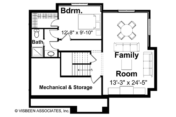 Floor Plan - Lower Floor for Country House Plan #928-96 - 3 bed, 2.5 bath