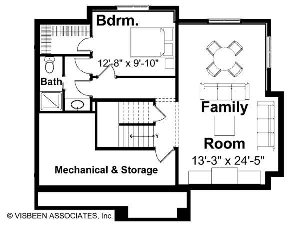 Architectural House Design - Country Floor Plan - Lower Floor Plan #928-96