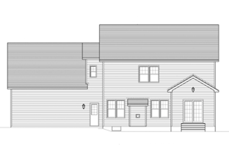 Home Plan - Exterior - Rear Elevation for Colonial House Plan #1010-55 - 4 bed, 2.5 bath