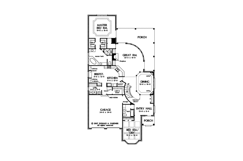 Home Plan - Floor Plan - Main Floor for Contemporary House Plan #929-845 - 4 bed, 3 bath