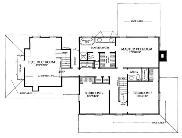 House Design - Traditional Floor Plan - Upper Floor Plan #137-356